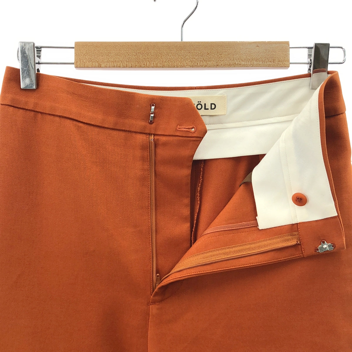 ENFOLD | 赤土色彈性棉寬褲 | 40碼 | 棕色 | 女款