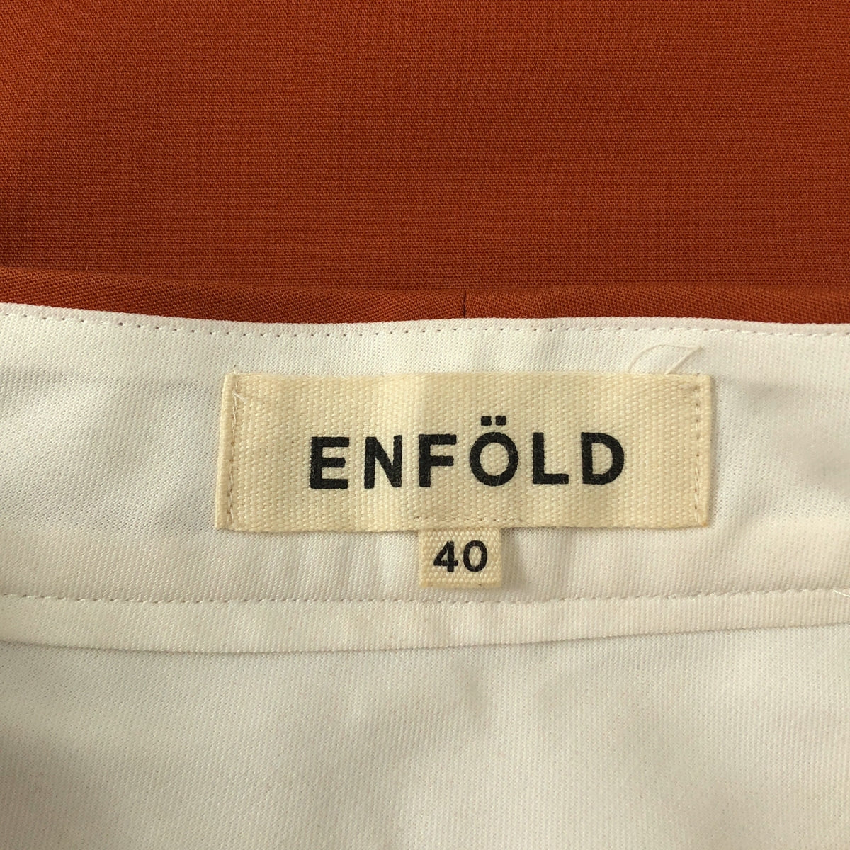 ENFOLD | 赤土色彈性棉寬褲 | 40碼 | 棕色 | 女款