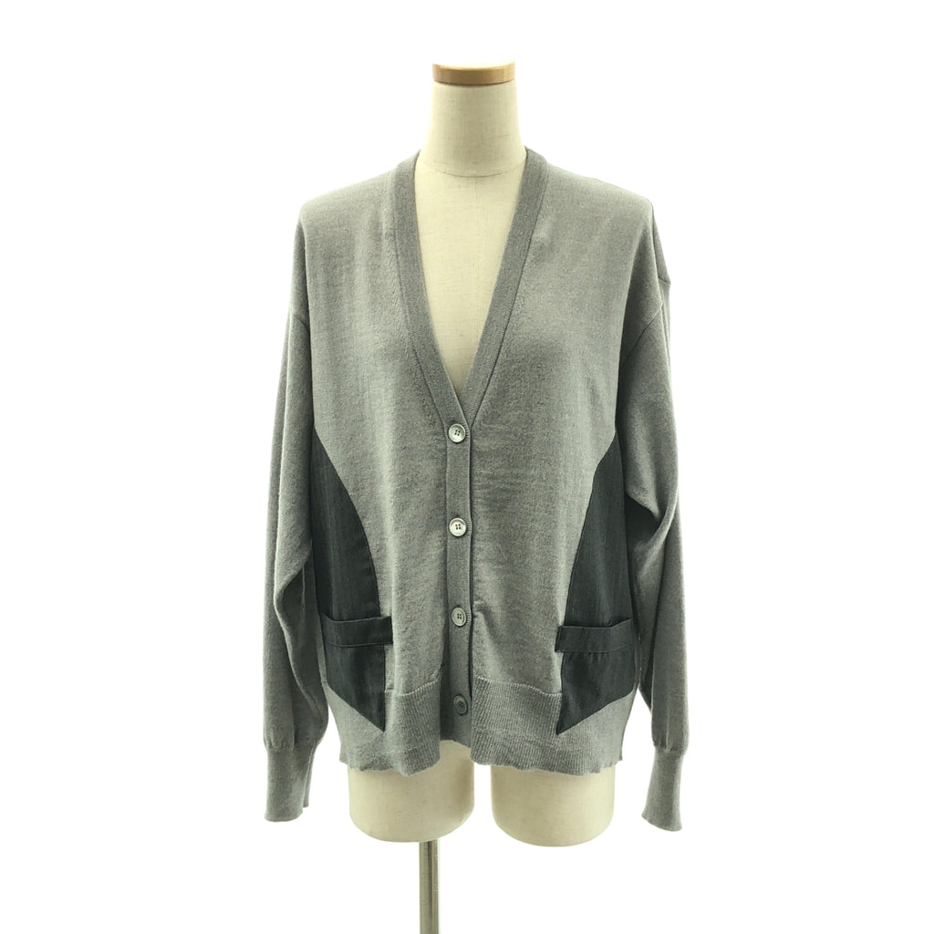 【成色極佳】Maison Martin Margiela | 2014秋冬針織開襟衫，後背可調節，拼接材質 | S碼 | 灰色 | 女款