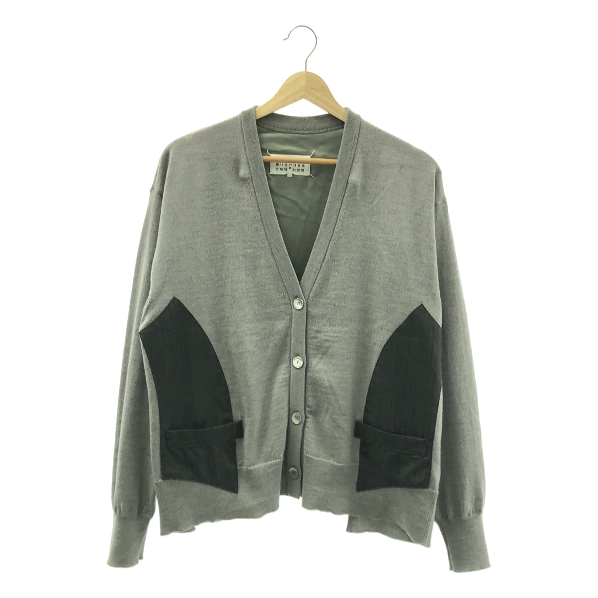 【成色極佳】Maison Martin Margiela | 2014秋冬針織開襟衫，後背可調節，拼接材質 | S碼 | 灰色 | 女款