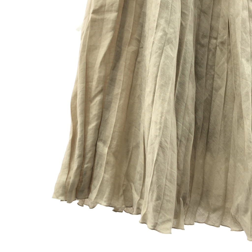 theory / セオリー | FRENCH LINEN PLEAT SKT リネン プリーツ ロングスカート | P | ベージュ | レディース