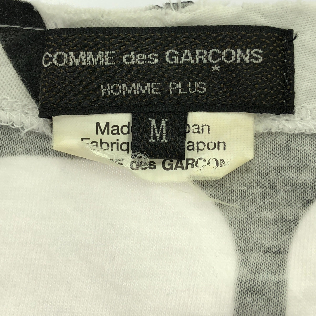 COMME des GARCONS HOMME PLUS / 콤데 갤슨 옴플루스 | 2017SS | 총 무늬 민소매 긴 컷 톱 | M | 화이트/블랙 | 남성