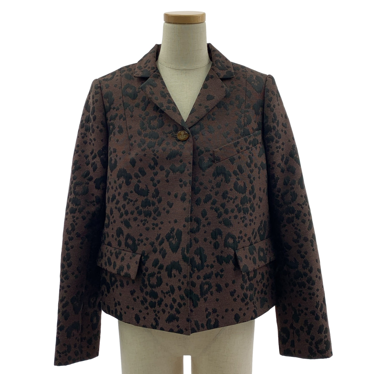 VIVIENNE WESTWOOD RED LABEL / ヴィヴィアンウエストウッドレッドレーベル | レオパード オーブ ボタン シングルジャケット / 柄総裏地 | 2 | レディース