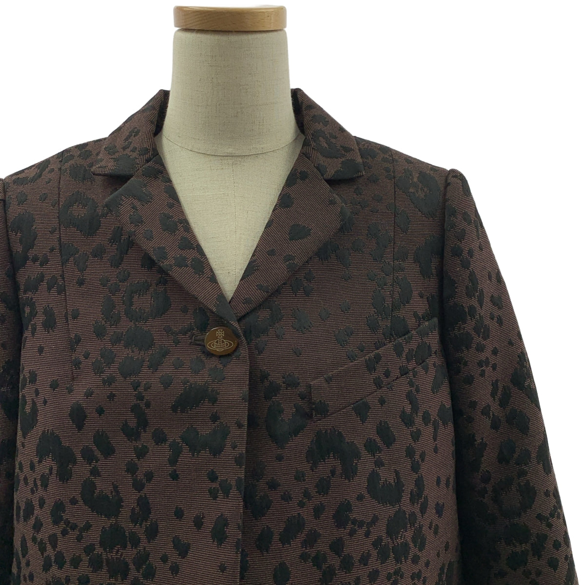 VIVIENNE WESTWOOD RED LABEL / ヴィヴィアンウエストウッドレッドレーベル | レオパード オーブ ボタン シングルジャケット / 柄総裏地 | 2 | レディース