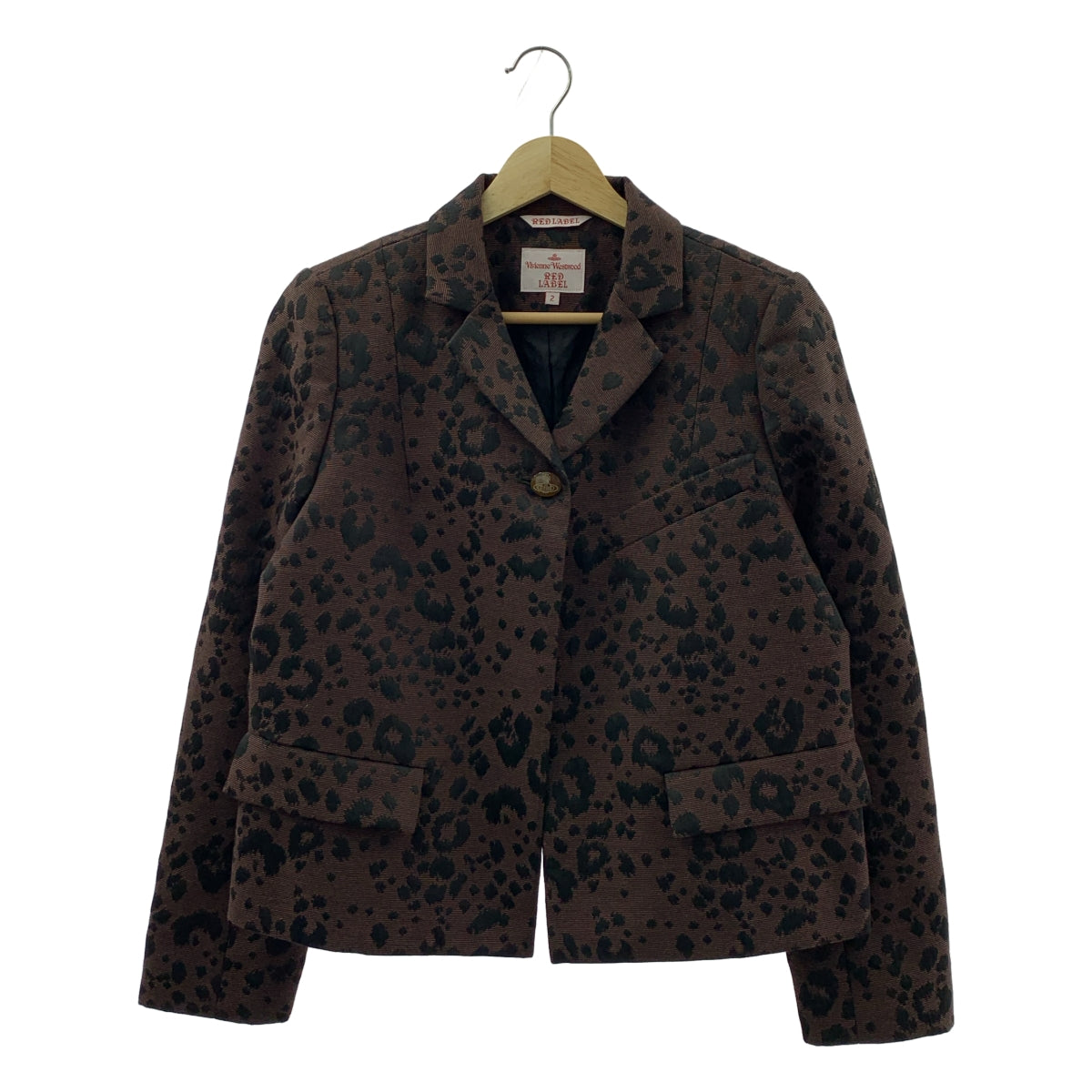薇薇安韋斯特伍德紅標系列 | 豹紋圓扣單排扣西裝外套 / 印花全襯裡 | 2碼 | 女款