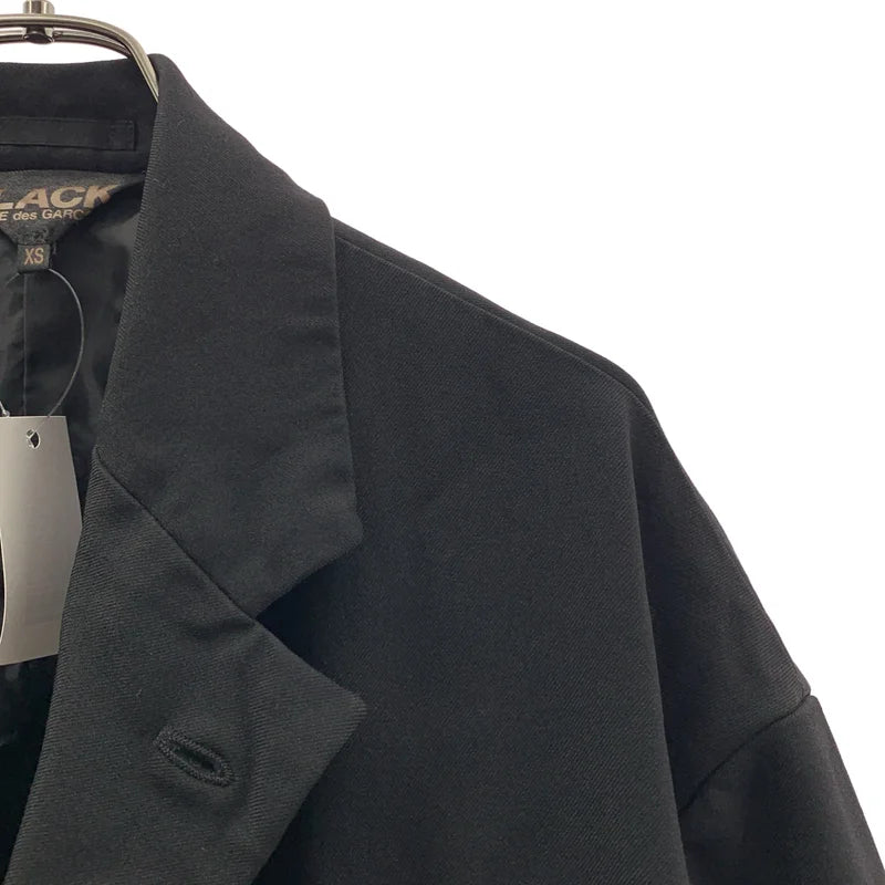 BLACK COMME des GARCONS / ブラックコムデギャルソン | 2023SS | ポリエステル 製品加工 オーバーシルエット シングルジャケット | XS | レディース