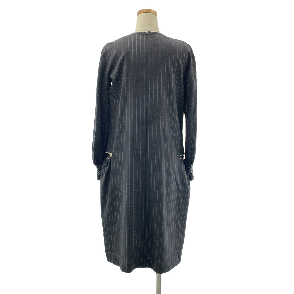 mina perhonen / ミナペルホネン | quiet sun / クワイエット サン ストライプ ドレス ワンピース / 柄総裏地 |