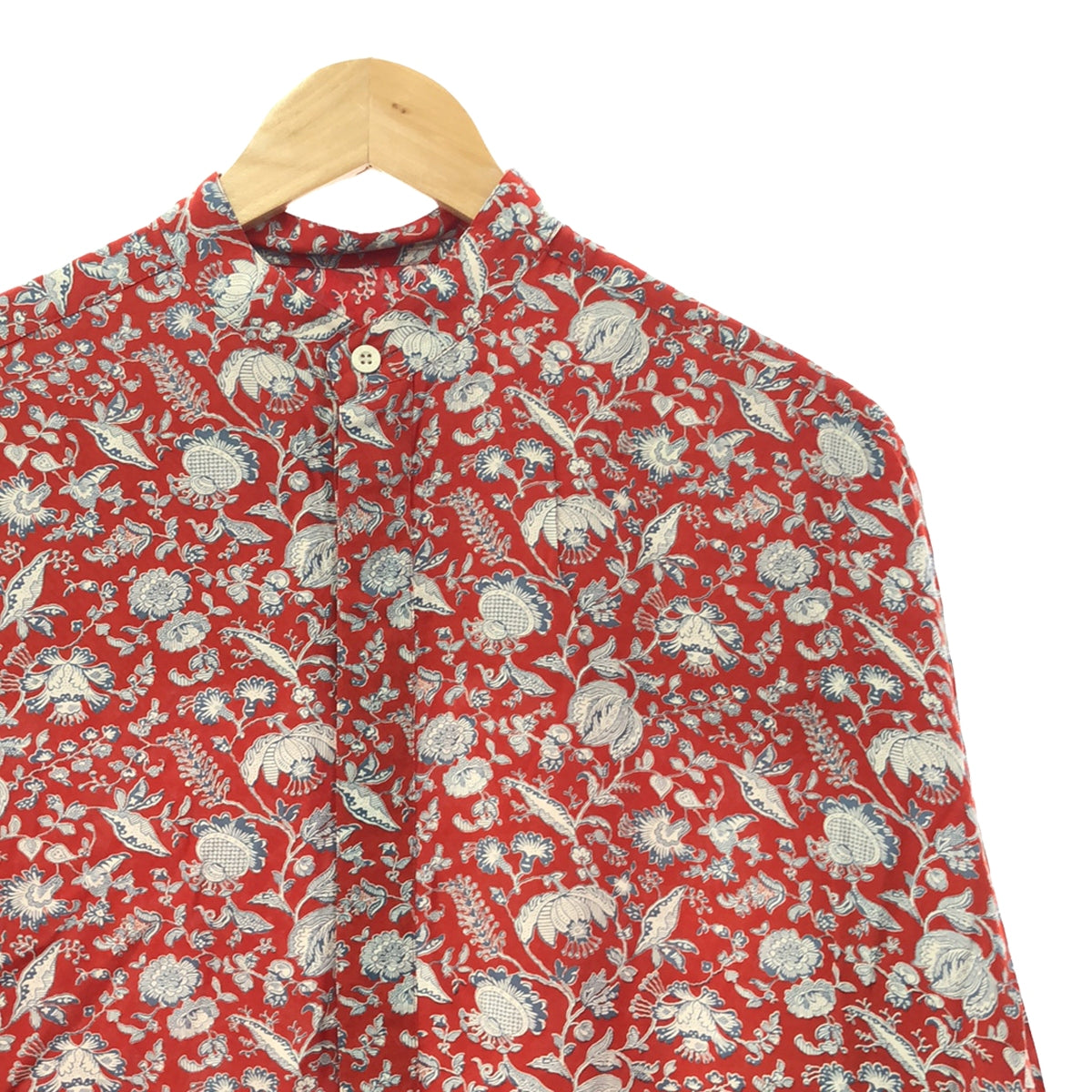 [Good Condition] UNION LAUNCH / Union Lunch | × Ron Herman Ron Herman Special Order Flower Pattern Band Collar Shirt | F | Red | Women's