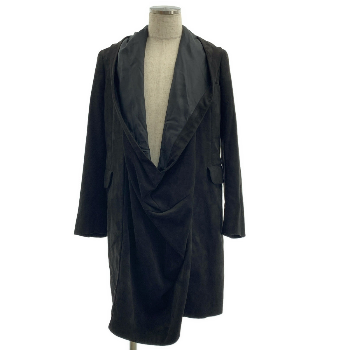 [類似新品] COMME des GARÇONS HOMME PLUS | 2022 秋冬 | 遊牧時代仿麂皮套頭連帽外套 | 小碼 | 黑色 | 男款