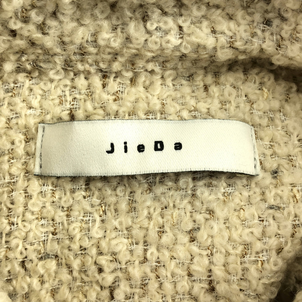 【미품】 JieDa / 지에다 | 2024AW | TWEED OVER SIZE SHIRT 트위드 오버 사이즈 셔츠 | 2 | 에쿠루 |