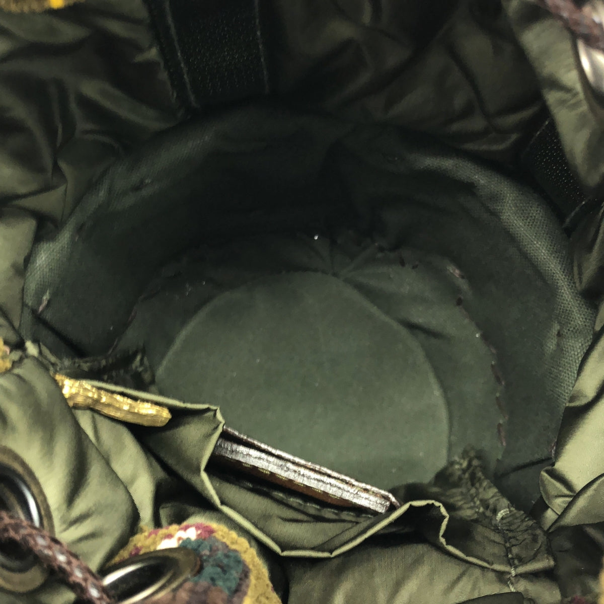 【미품】 ebagos / 에바고스 | 2020AW | Danro to takibi / 가죽 전환 셔닐 짠 붉은 등나무 건 착용 셰닐 바구니 가방 | 다크 그린 | 여성