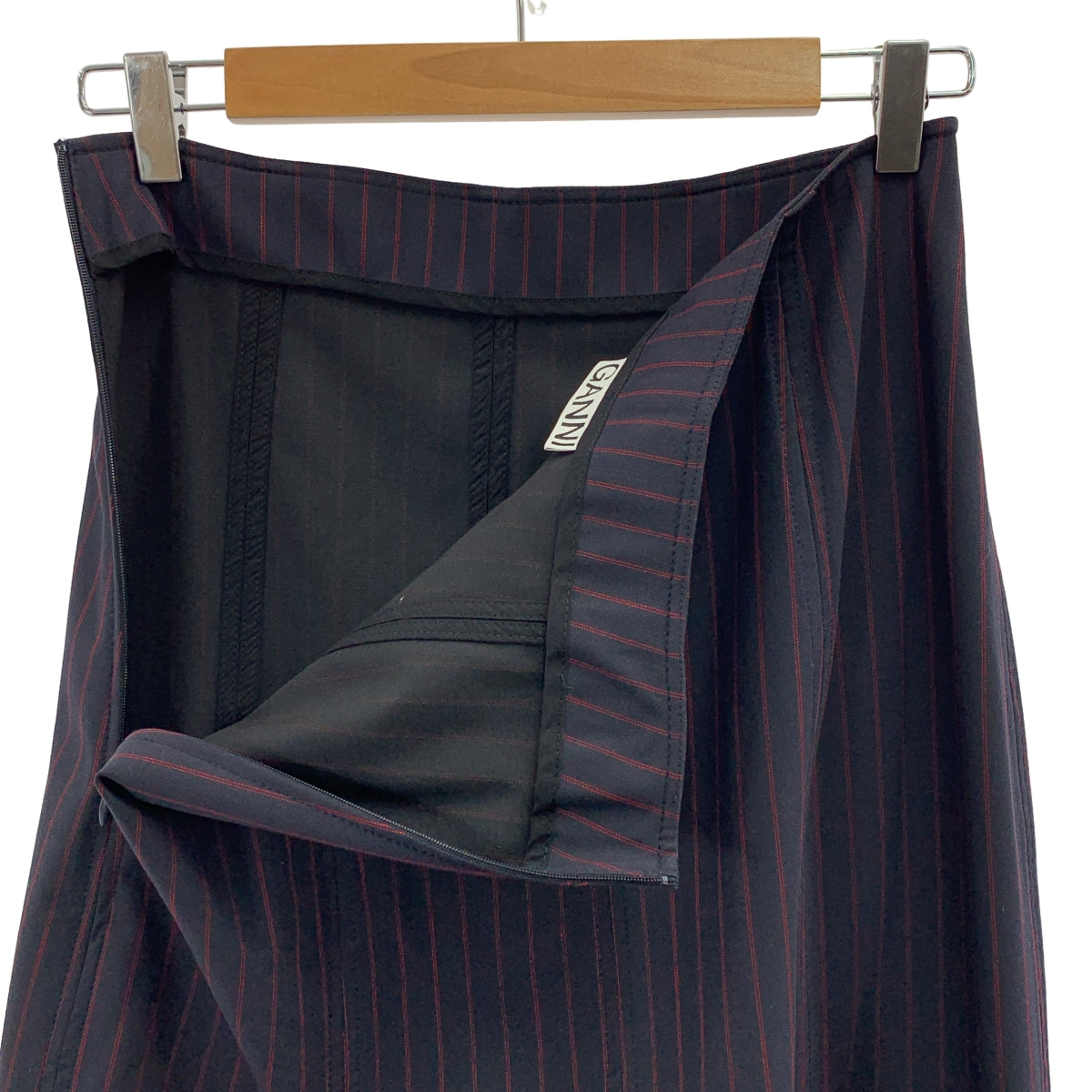 Ganni / 가니 | 스트라이프 프린지 롱 스커트 | 36 | 여성