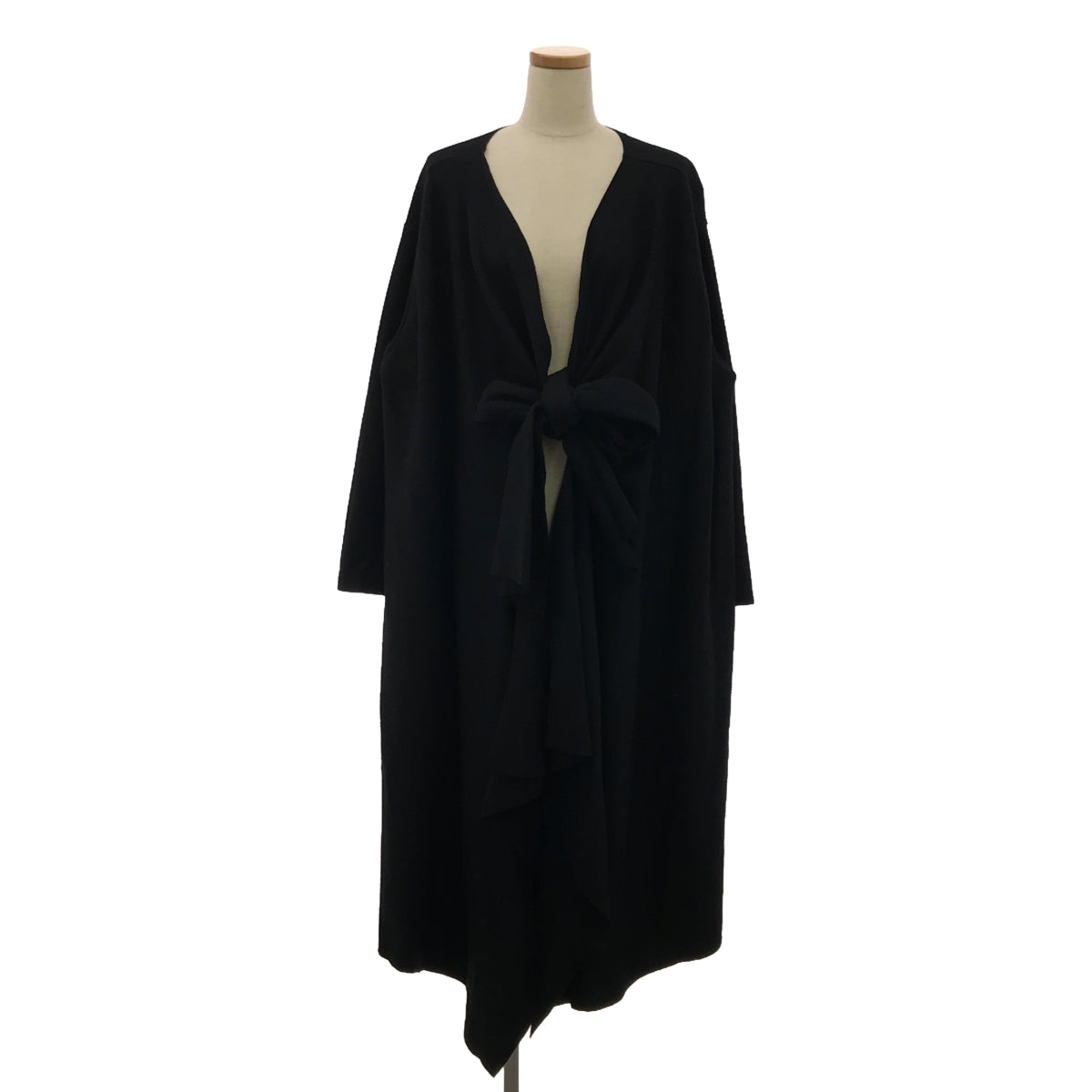 muller of yoshiokubo / Muller of Yoshiokubo | Wool no-collar buttonless gown coat | 38 | Black | Women's