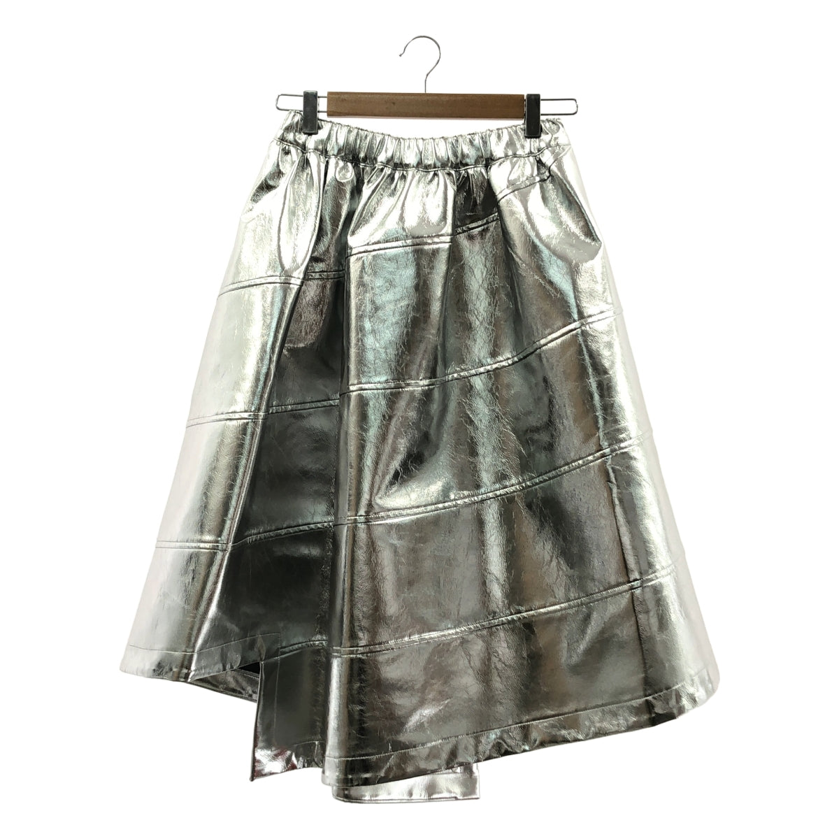 BLACK COMME des GARCONS / 블랙콤 데 갤슨 | 2024SS | 메탈릭 나선 플레어 스커트 | XS |