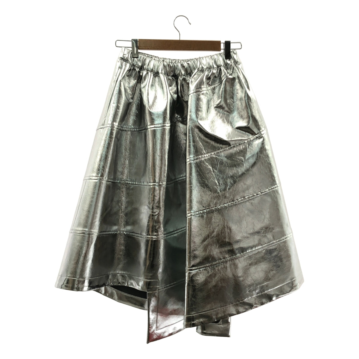 BLACK COMME des GARCONS / 블랙콤 데 갤슨 | 2024SS | 메탈릭 나선 플레어 스커트 | XS |