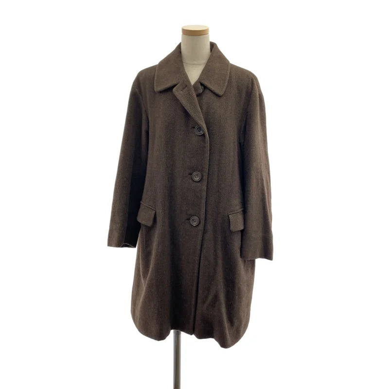 JIL SANDER / ジルサンダー | ウール ヘリンボーン シングル オーバーコート / キルティング総裏地 | 36 | レディース