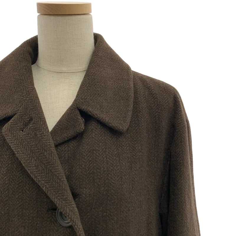 JIL SANDER / ジルサンダー | ウール ヘリンボーン シングル オーバーコート / キルティング総裏地 | 36 | レディース