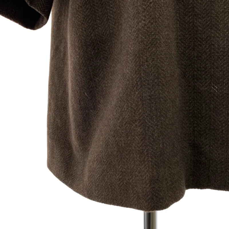 JIL SANDER / ジルサンダー | ウール ヘリンボーン シングル オーバーコート / キルティング総裏地 | 36 | レディース