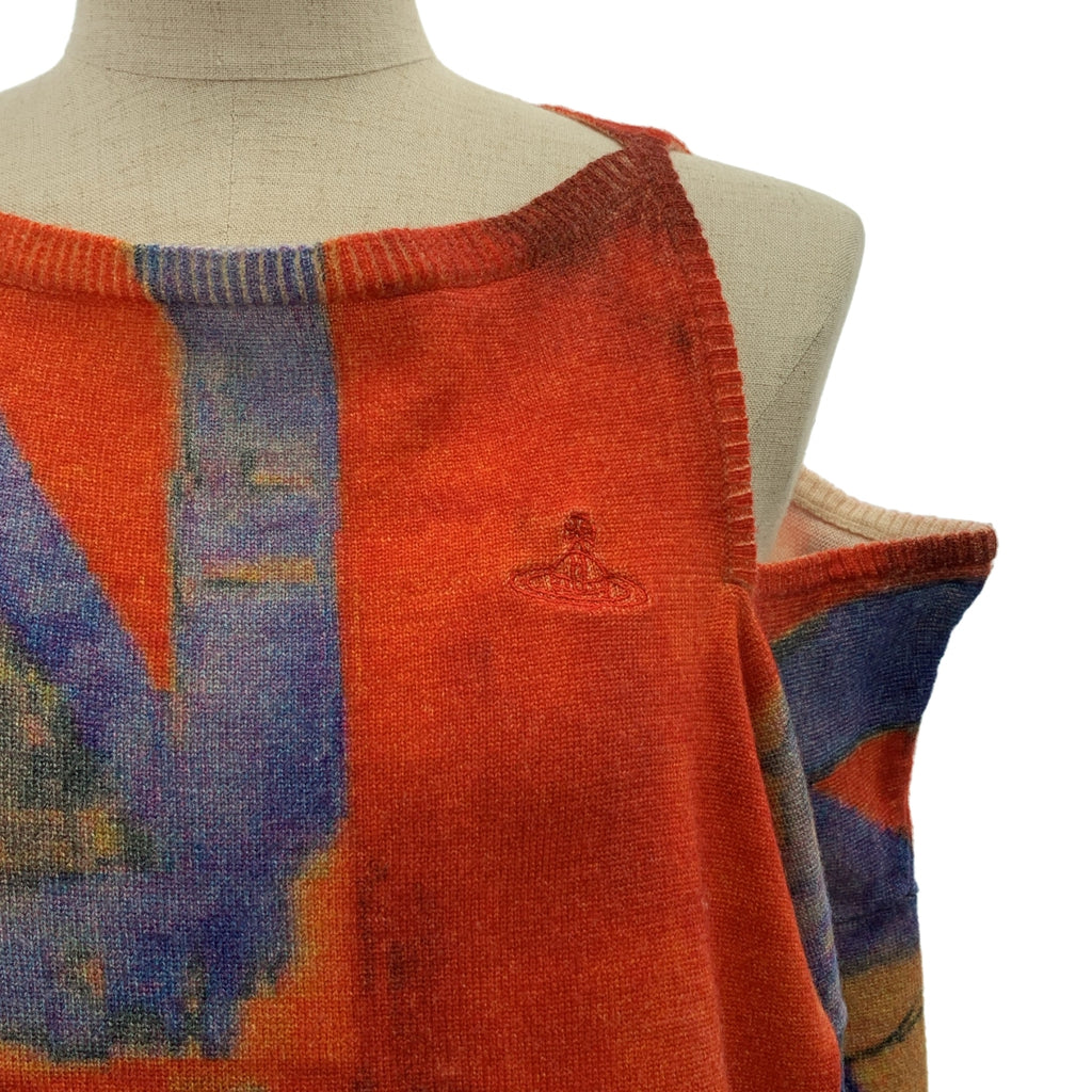 VIVIENNE WESTWOOD RED LABEL / ヴィヴィアンウエストウッドレッドレーベル | ユニオンジャック オフショルダー ニット | 00 | レディース
