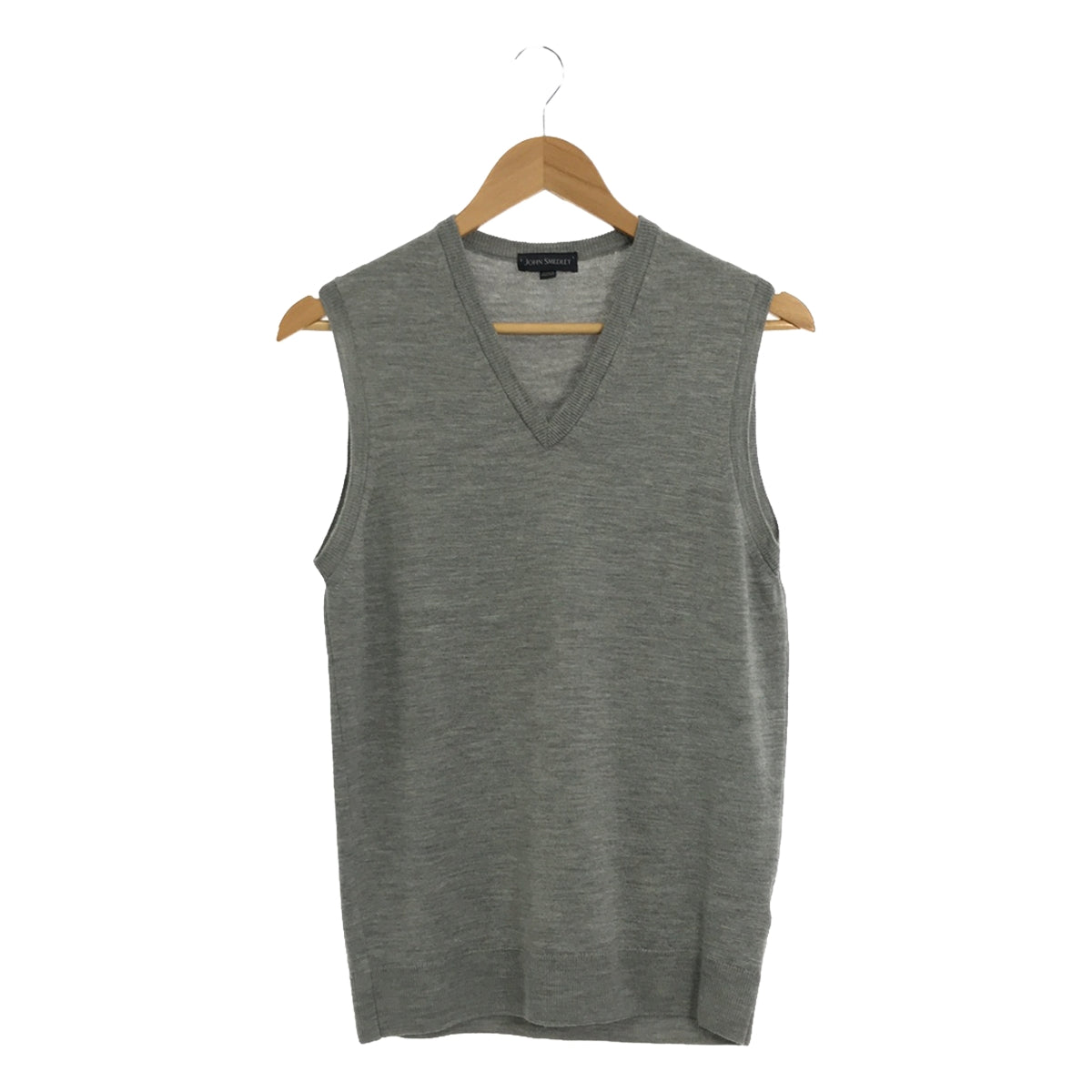 JOHN SMEDLEY / John Smedley | Merino wool knit vest pullover | S | Light gray | Men's