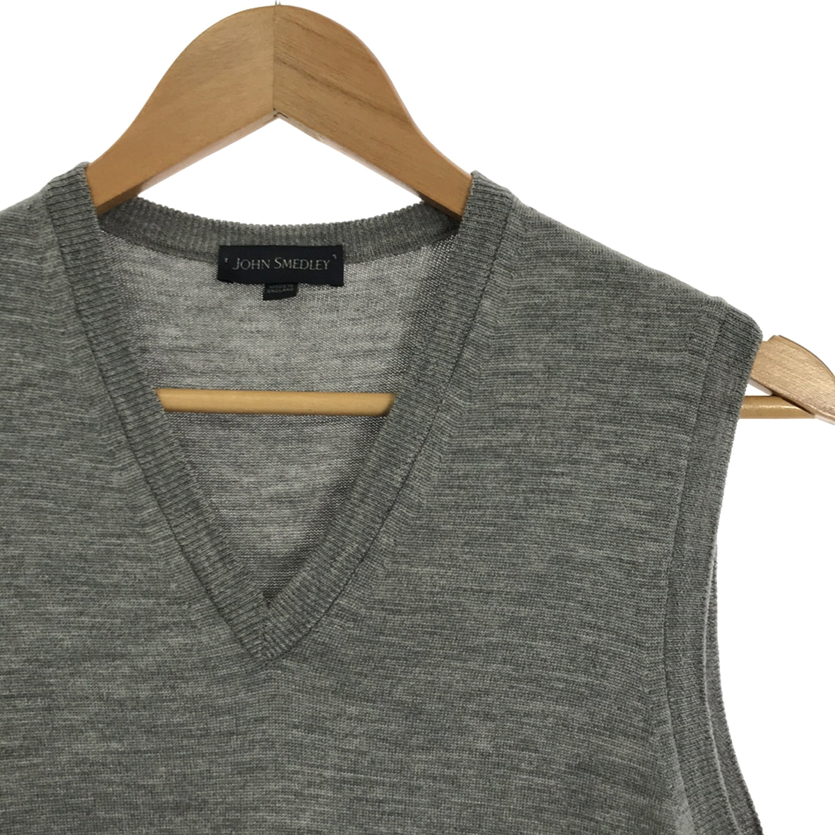 JOHN SMEDLEY / John Smedley | Merino wool knit vest pullover | S | Light gray | Men's