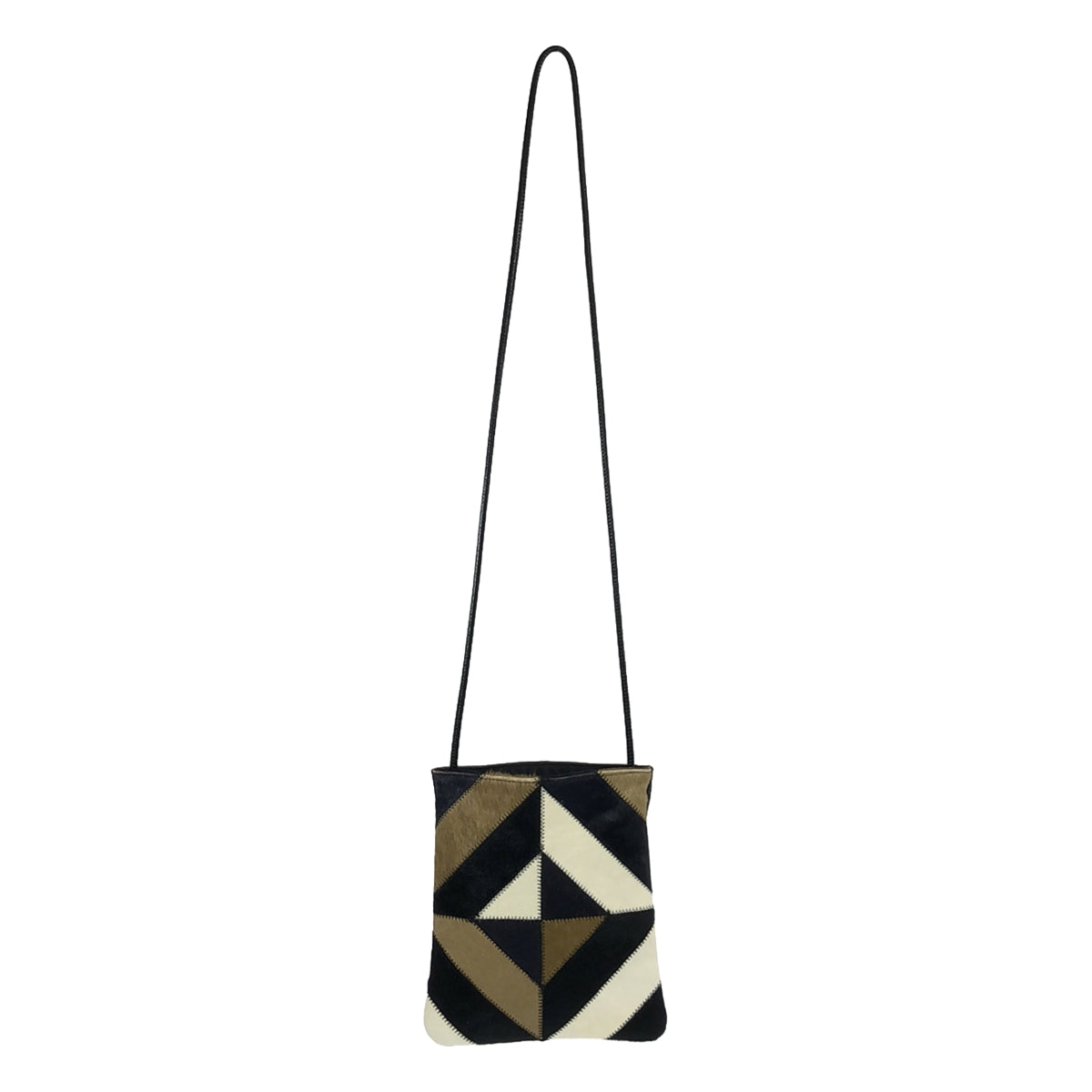 NOMADIS | Color-coordinated pony shoulder bag | Black x White x Brown | Women's