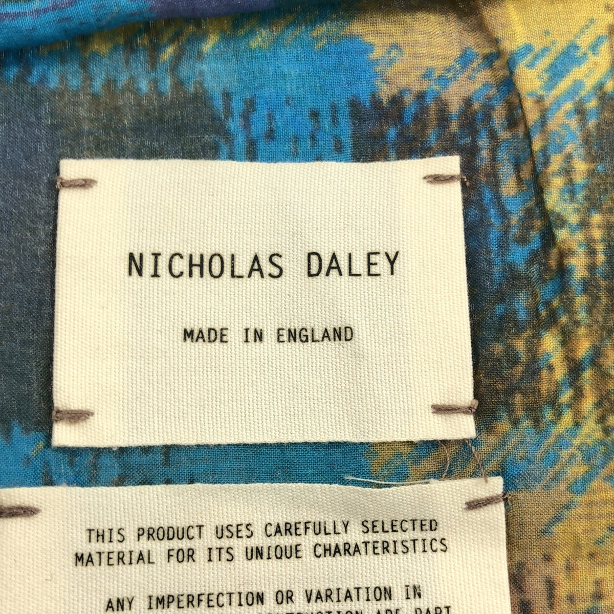 【美品】  NICHOLAS DALEY / ニコラスデイリー | コットン 総柄 大判 ストール | マルチカラー