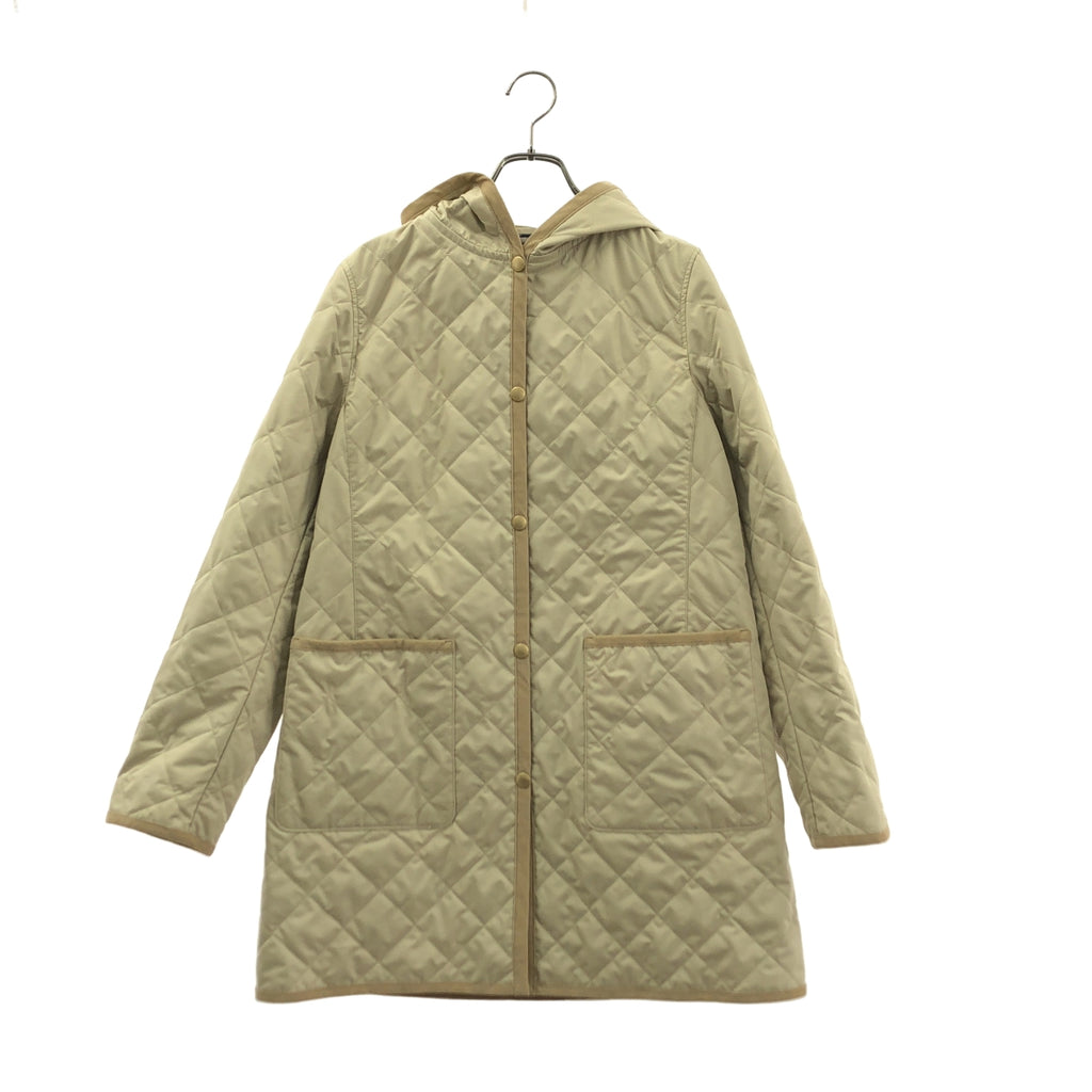 BLACK LABEL CRESTBRIDGE / ブラックレーベル・クレストブリッジ | キルティング ロゴボタン コート フーディ / 総柄裏地 | 38 | レディース