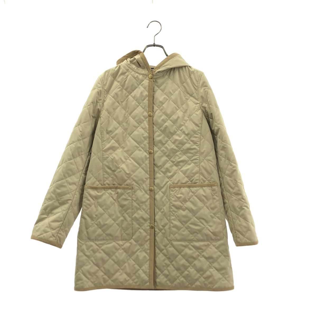 BLACK LABEL CRESTBRIDGE / ブラックレーベル・クレストブリッジ | キルティング ロゴボタン コート フーディ / 総柄裏地 | 38 | レディース