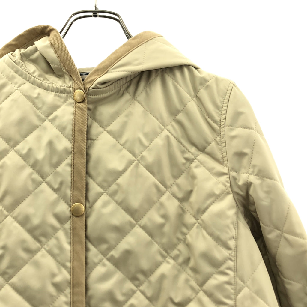 BLACK LABEL CRESTBRIDGE / ブラックレーベル・クレストブリッジ | キルティング ロゴボタン コート フーディ / 総柄裏地 | 38 | レディース