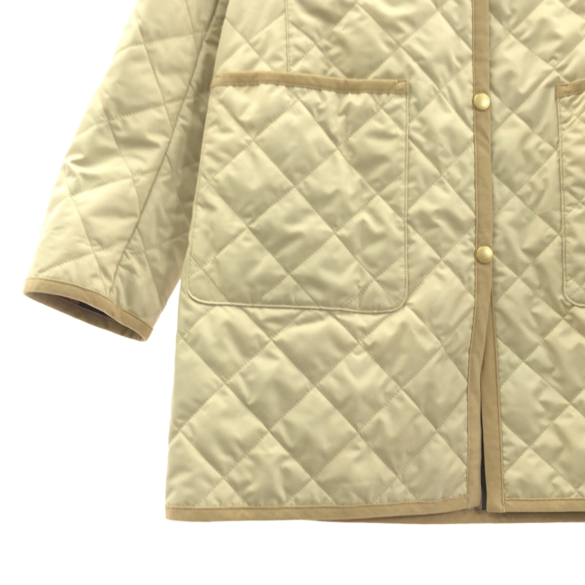 BLACK LABEL CRESTBRIDGE / ブラックレーベル・クレストブリッジ | キルティング ロゴボタン コート フーディ / 総柄裏地 | 38 | レディース