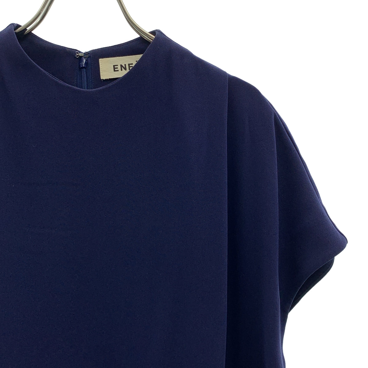 ENFOLD | 後拉鍊喬其紗寬版無袖連身裙 | 尺寸 38 | 女款