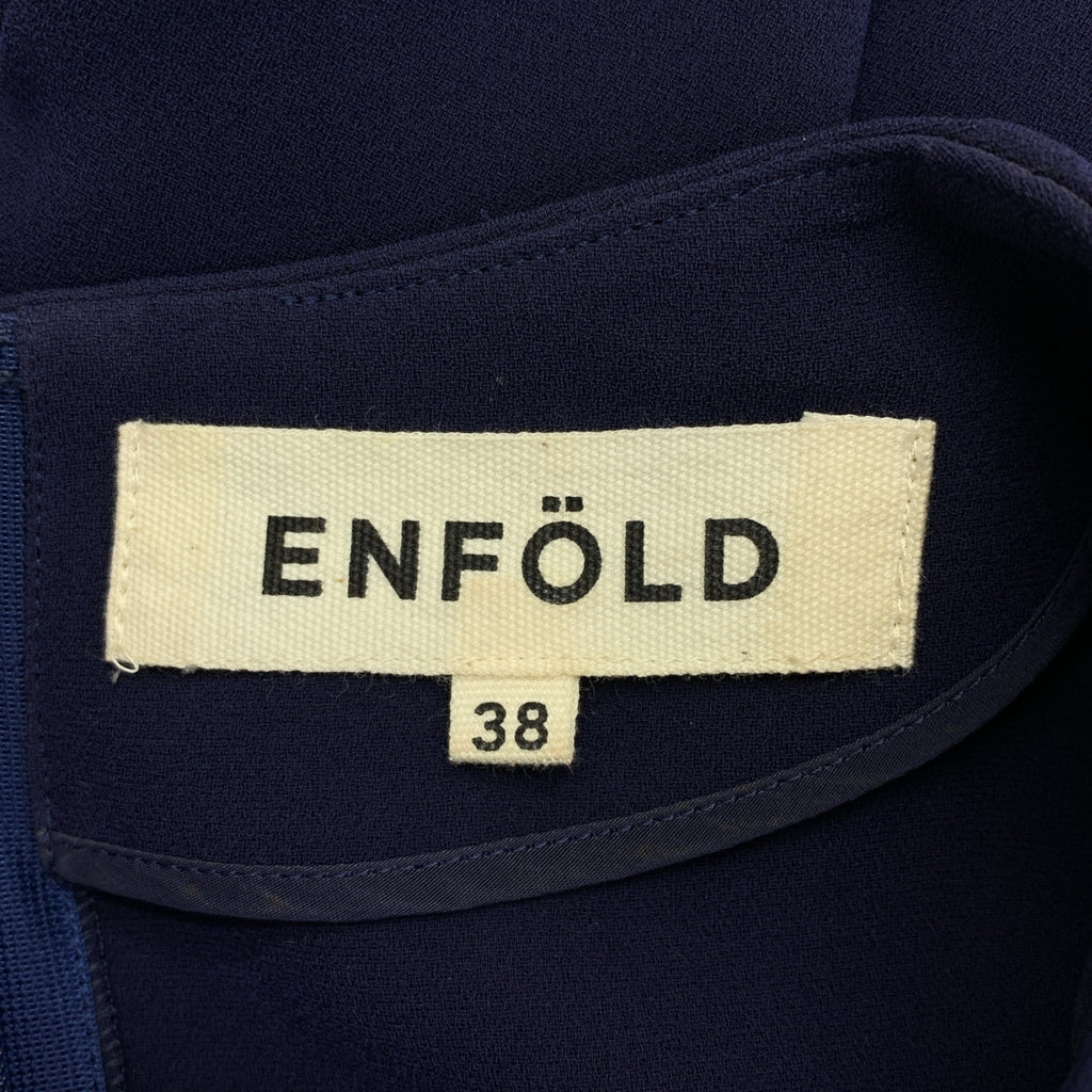 ENFOLD | 後拉鍊喬其紗寬版無袖連身裙 | 尺寸 38 | 女款
