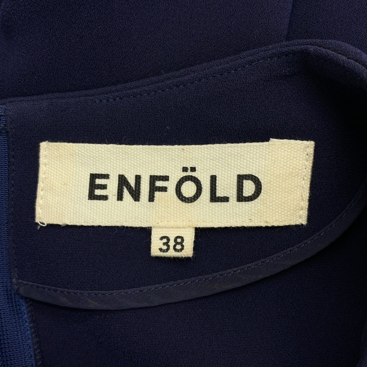 ENFOLD | 後拉鍊喬其紗寬版無袖連身裙 | 尺寸 38 | 女款