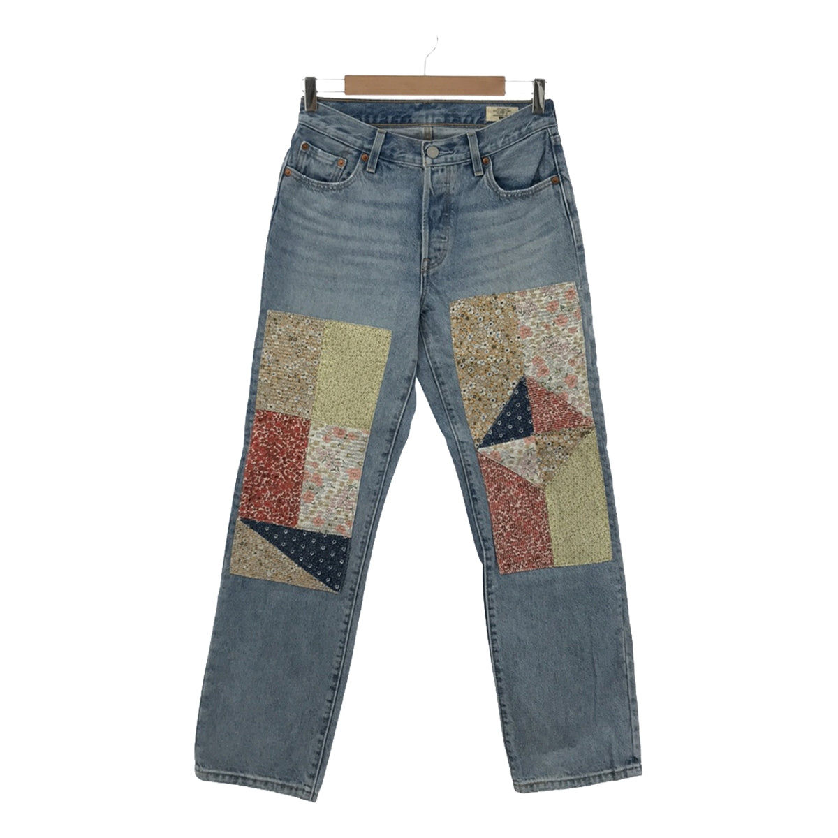 [Good Condition] Levi's | 90S Medium Indigo PATTERN / 501 Patchwork Denim Pants | Size 25 | Blue | Women's