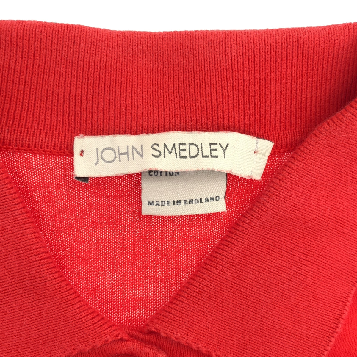 JOHN SMEDLEY / 約翰·斯梅德利 | 棉質羅紋針織 Polo 衫 | S 碼 | 紅色 | 女款