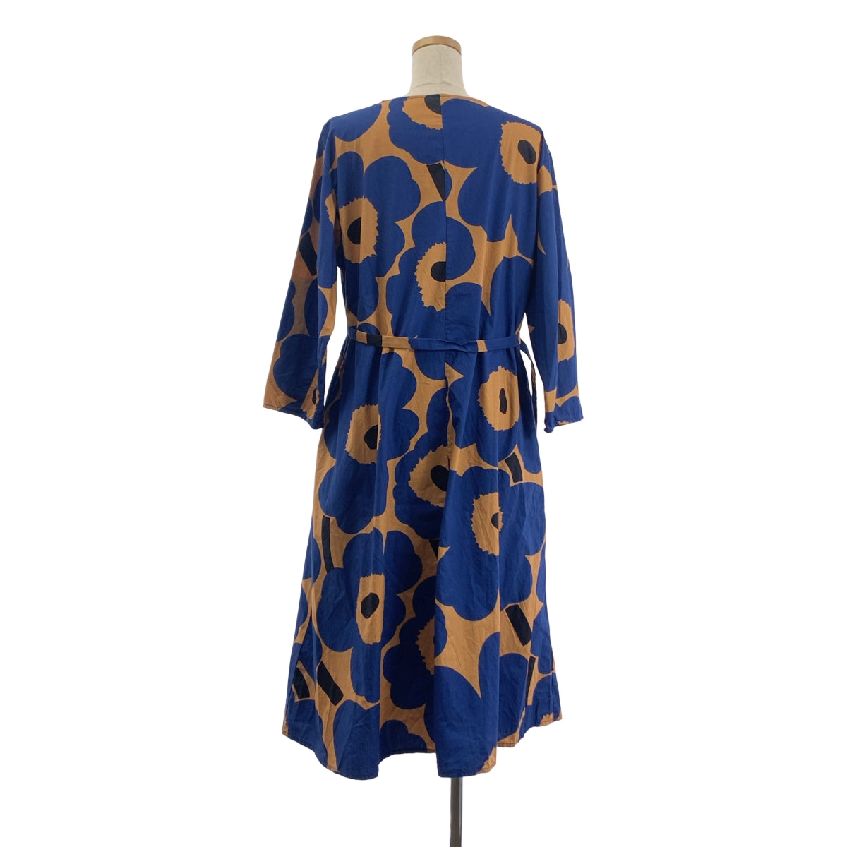 Marimekko / マリメッコ | Pilasteri 2 Unikko / 総柄 ウニッコ ベルテッド ポケット付き ワンピース | 38 |