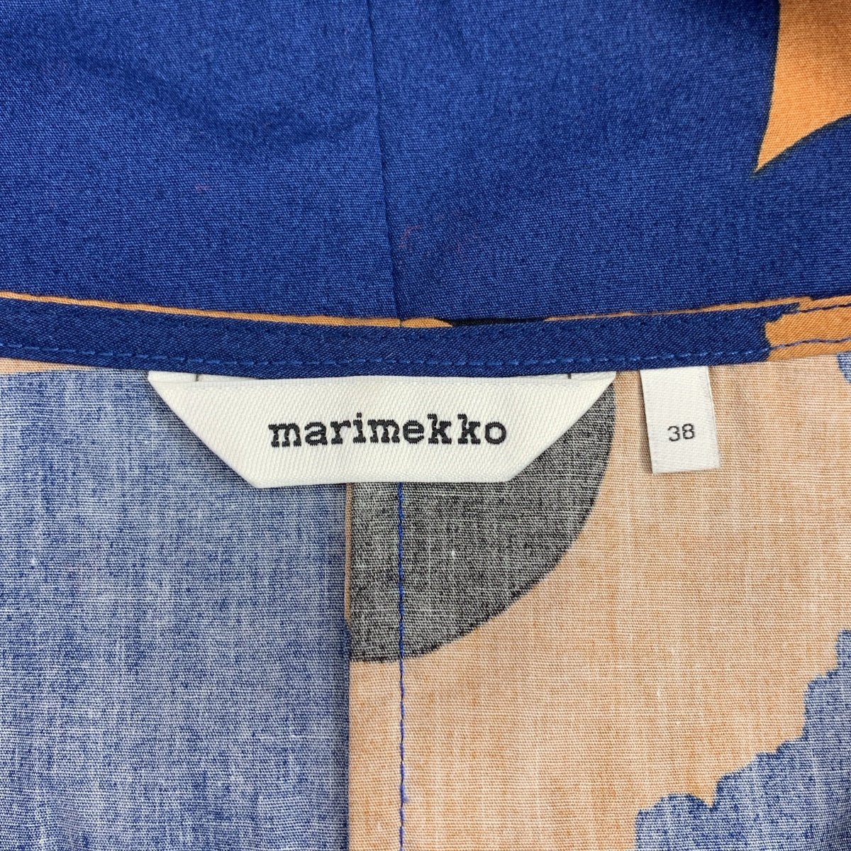 Marimekko / マリメッコ | Pilasteri 2 Unikko / 総柄 ウニッコ ベルテッド ポケット付き ワンピース | 38 |