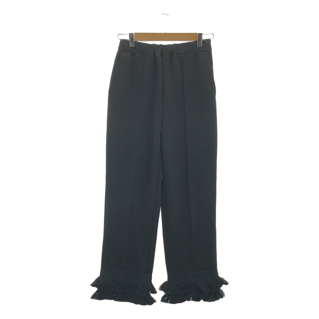 pelleq / ぺレック | 2023AW | hem fringe pants / フリンジ パンツ | 34 | ブラック | レディース