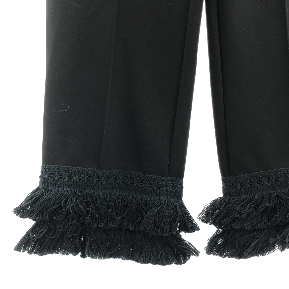 pelleq / 페렉 | 2023AW | hem fringe pants / 프린지 바지 | 34 | 블랙 | 여성