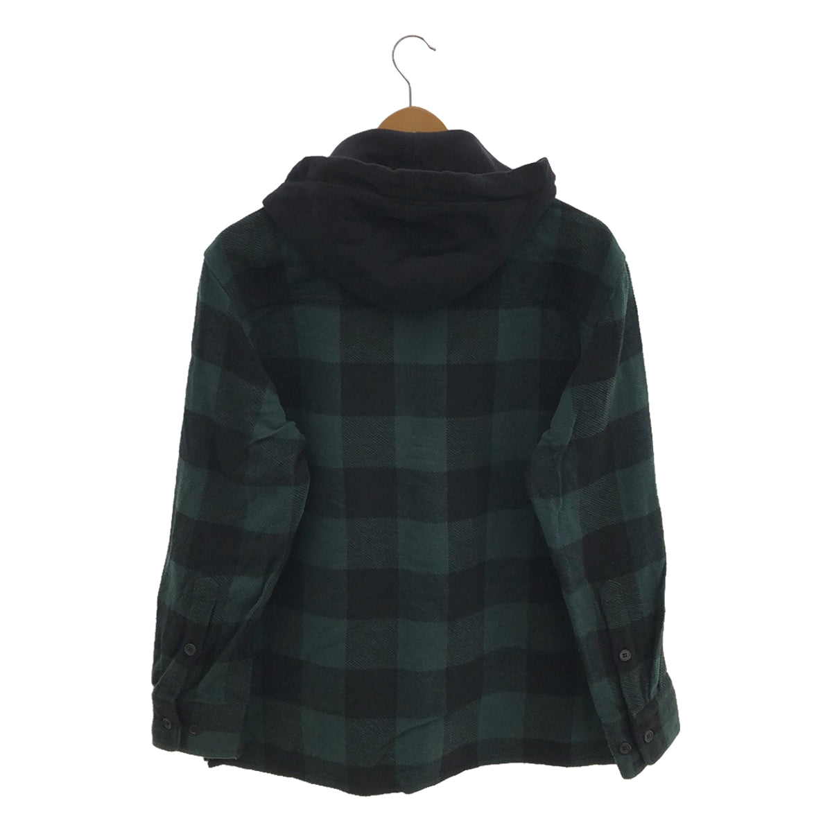 DESCENDANT / ディセンダント | SPICOLI HOODED LS SHIRT フーデッド チェック フランネルシャツ | 1 | グリーン / ブラック | メンズ