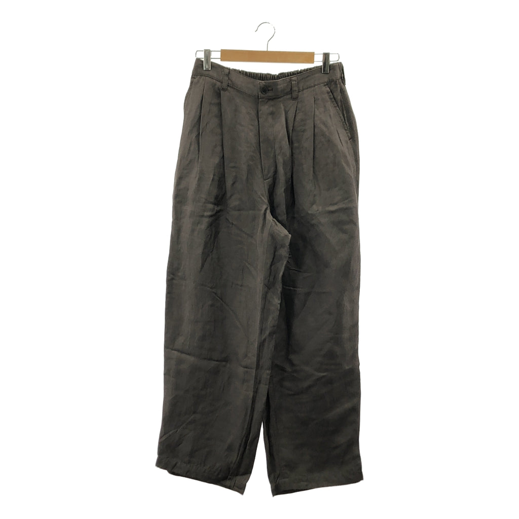 stein | VIS/LI 斜紋寬腿休閒褲 / 黏膠人造絲與亞麻抽繩寬褲 | M碼 | 男款