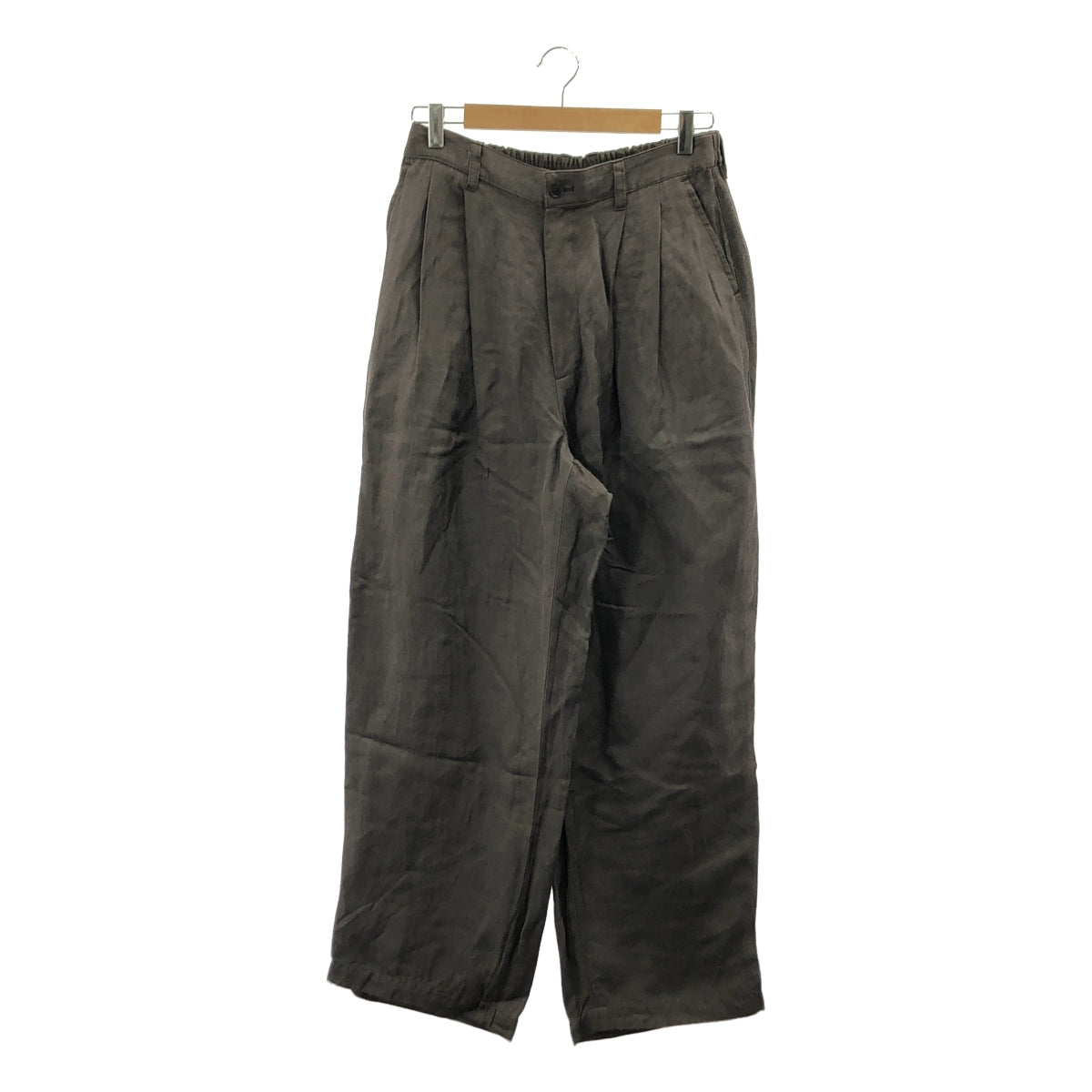 stein | VIS/LI 斜紋寬腿休閒褲 / 黏膠人造絲與亞麻抽繩寬褲 | M碼 | 男款