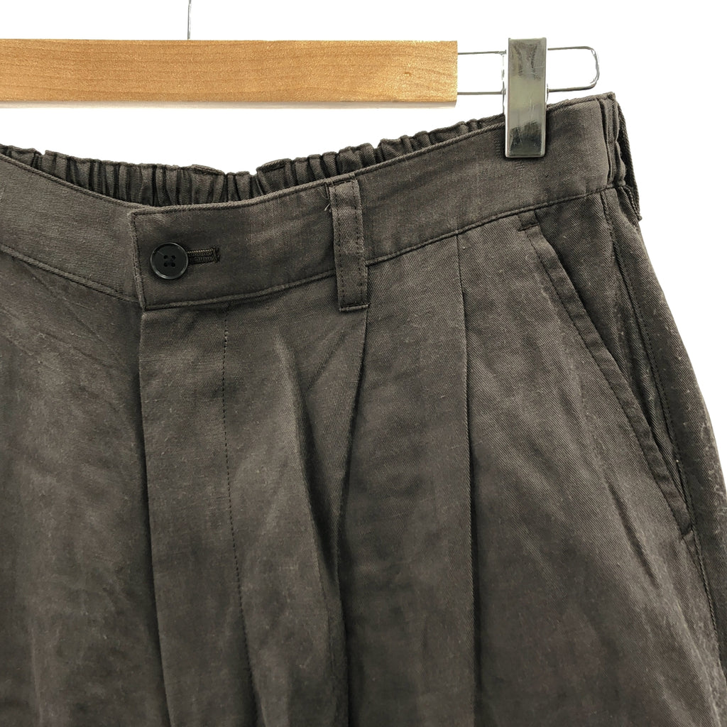 stein | VIS/LI 斜紋寬腿休閒褲 / 黏膠人造絲與亞麻抽繩寬褲 | M碼 | 男款