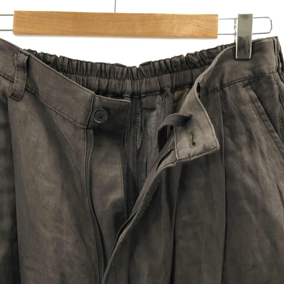 stein | VIS/LI 斜紋寬腿休閒褲 / 黏膠人造絲與亞麻抽繩寬褲 | M碼 | 男款