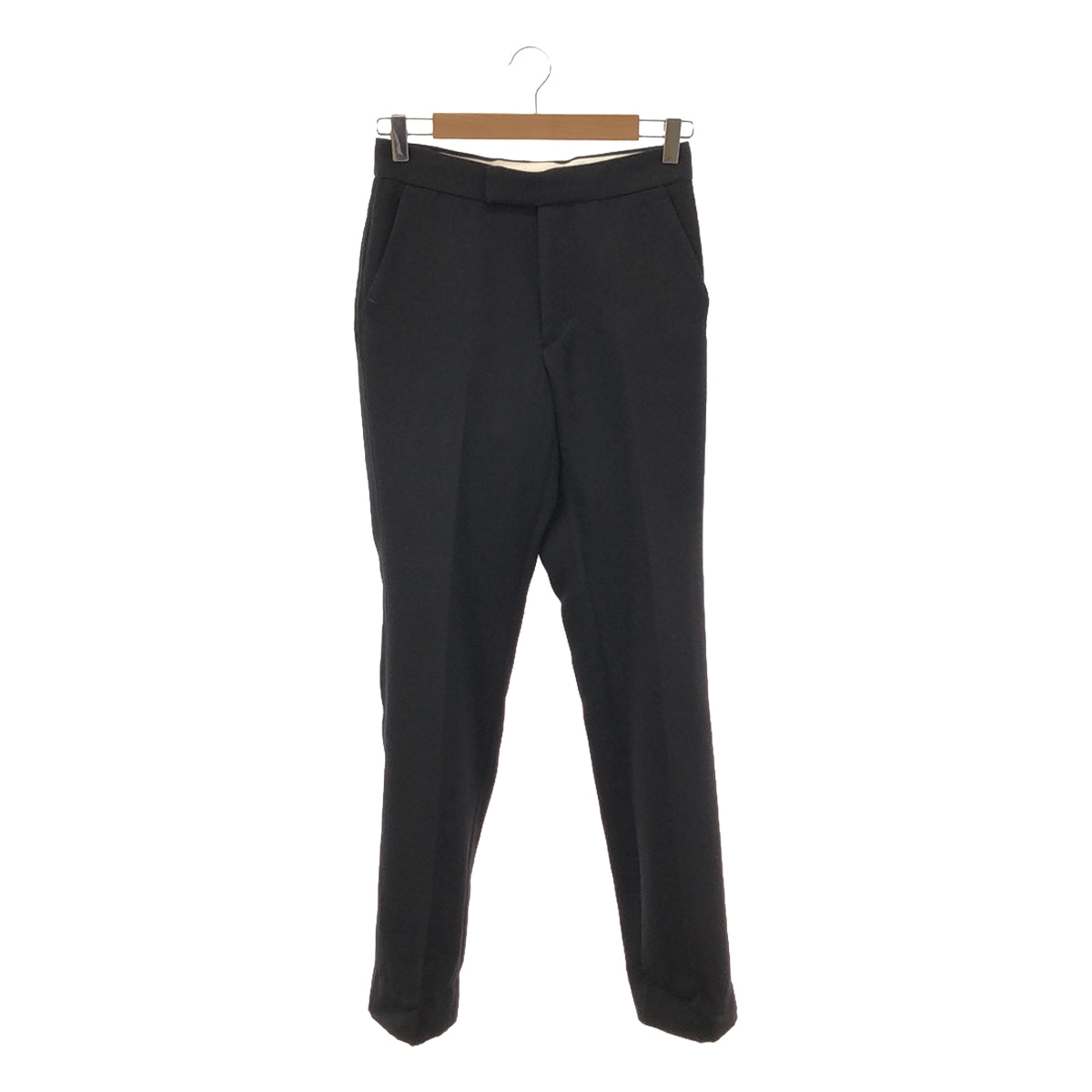 FUMIKA UCHIDA | WOOLPOLI TRICOTINE STRAIGHT SLACKS | Wool Polyester Center Press Slacks | 34 | Black | Women's