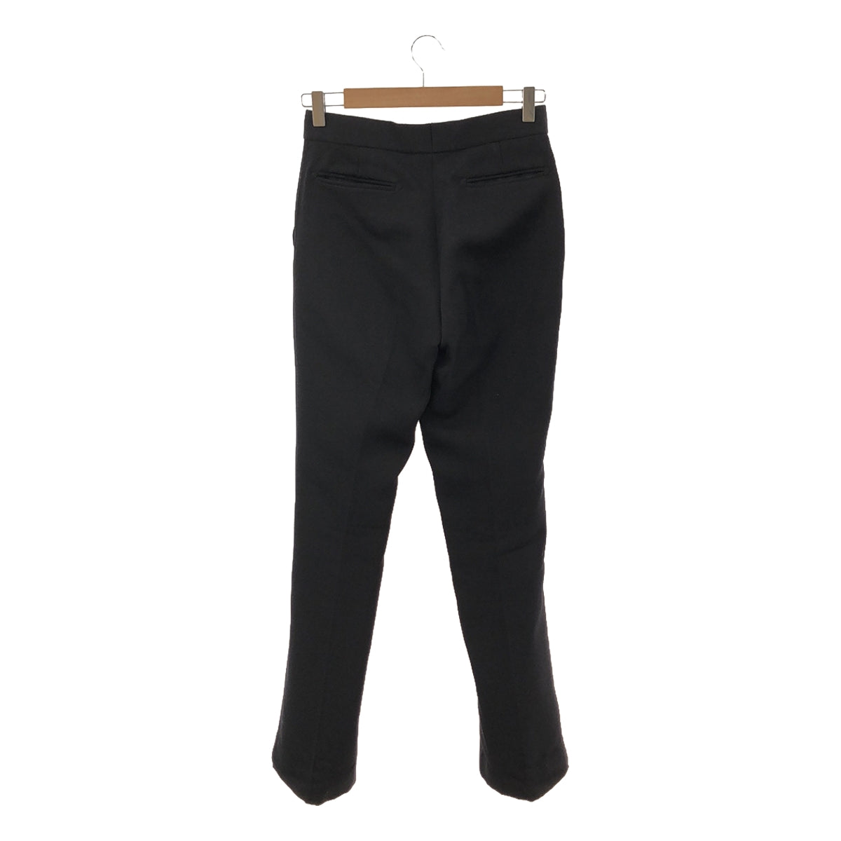 FUMIKA UCHIDA | WOOLPOLI TRICOTINE STRAIGHT SLACKS | Wool Polyester Center Press Slacks | 34 | Black | Women's