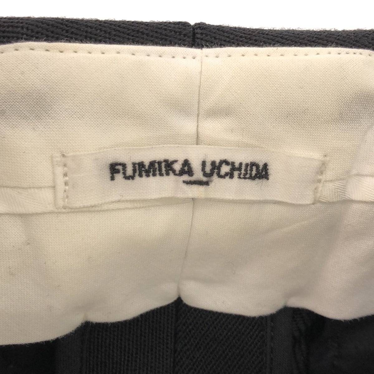 FUMIKA UCHIDA | WOOLPOLI TRICOTINE STRAIGHT SLACKS | Wool Polyester Center Press Slacks | 34 | Black | Women's