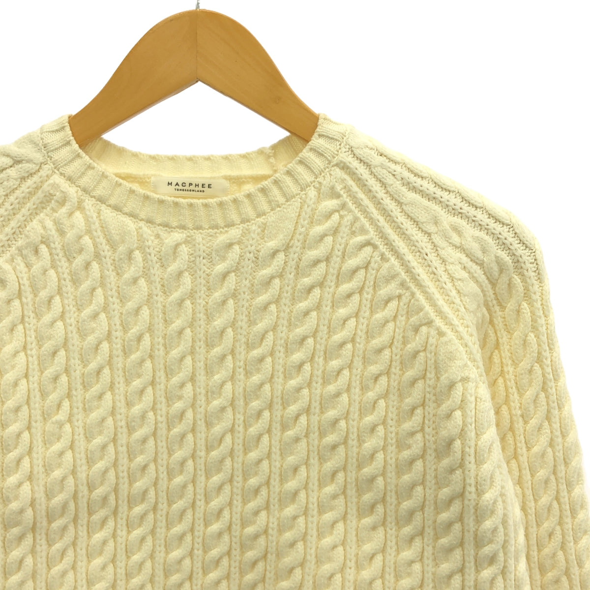 Tomorrowland MACPHEE | Cotton blend cable knit pullover | S | Ivory | Women's