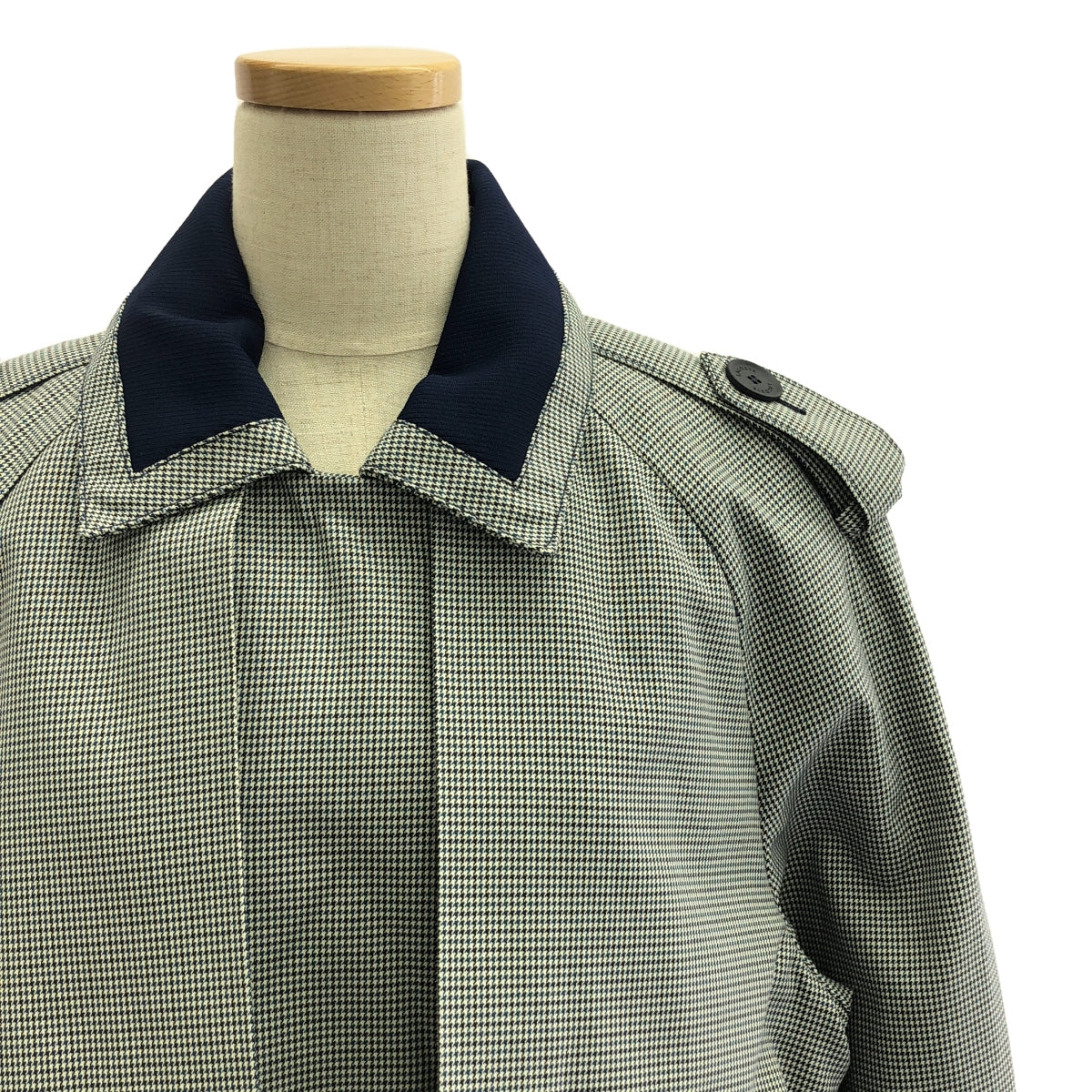 【新品】  LACOSTE / ラコステ | ハウンドトゥース柄 トレンチコート | 34 | グレー/ネイビー/ブラック | レディース